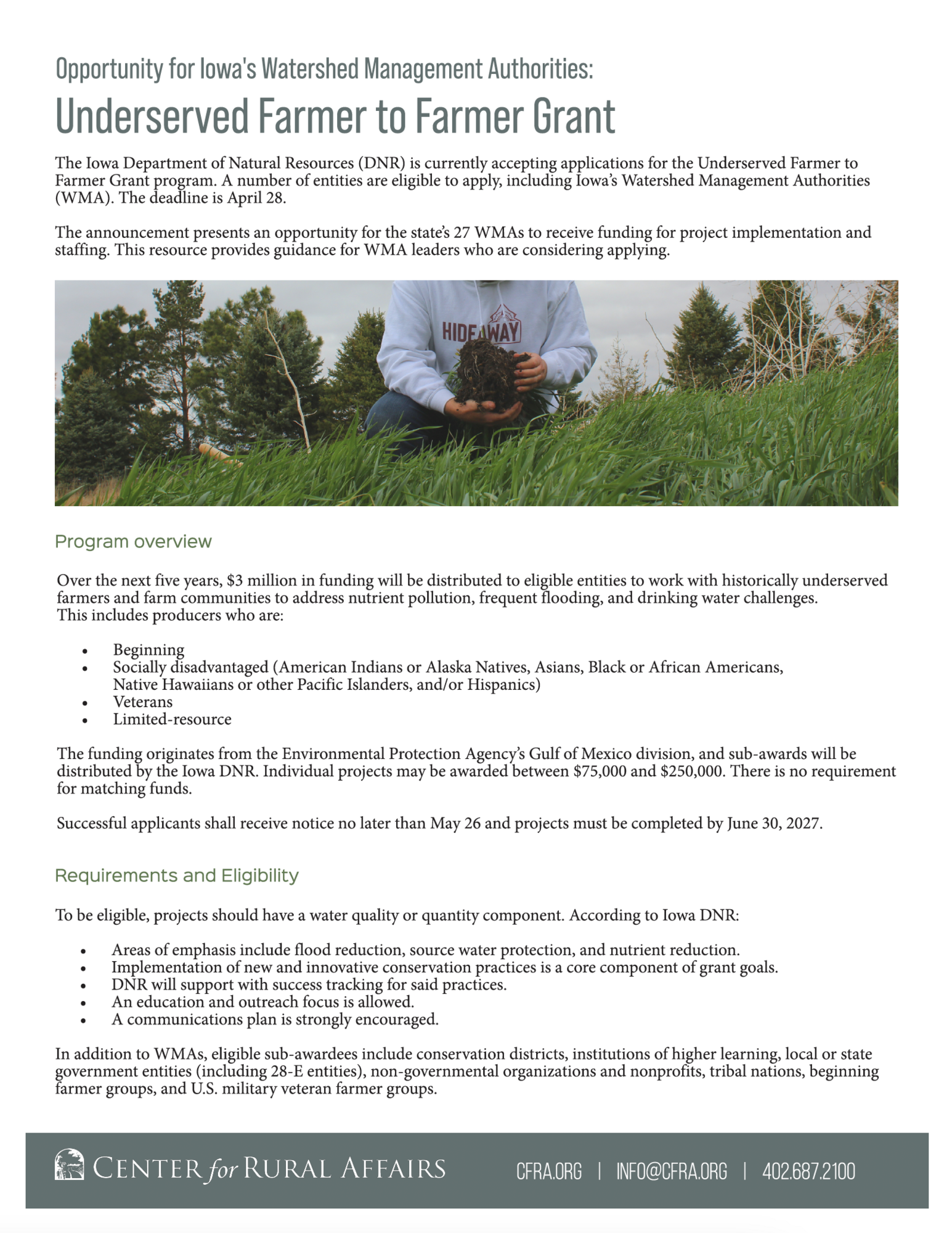 Opportunity for Iowa's Watershed Management Authorities: Underserved ...