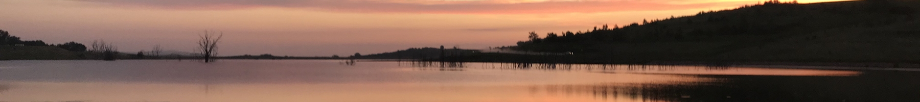 Sunrise reflecting on lake