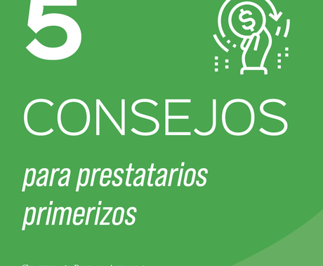 A green graphic that says "5 consejos para prestatarios primerizos""
