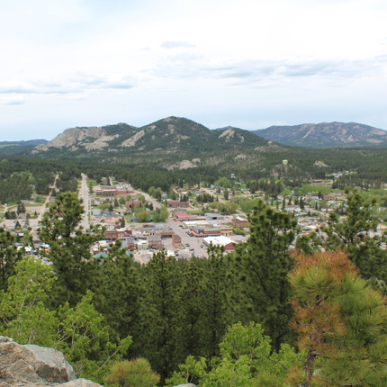 Custer, South Dakota, from a nearby hill