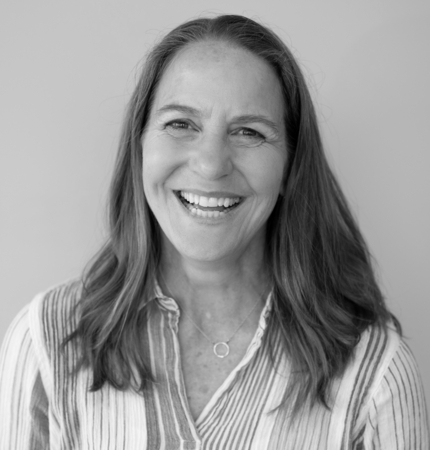 headshot of Amy Sandeen in black and white